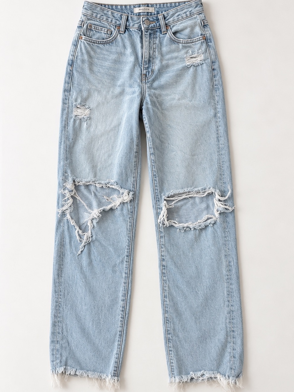 American Eagle Strigid Ripped Baggy Straight Jeans Size 10